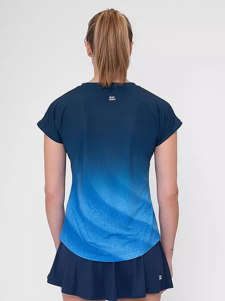 BIDI BADU | Damen Tennisshirt Beach Spirit Capsleeve | Blu scuro