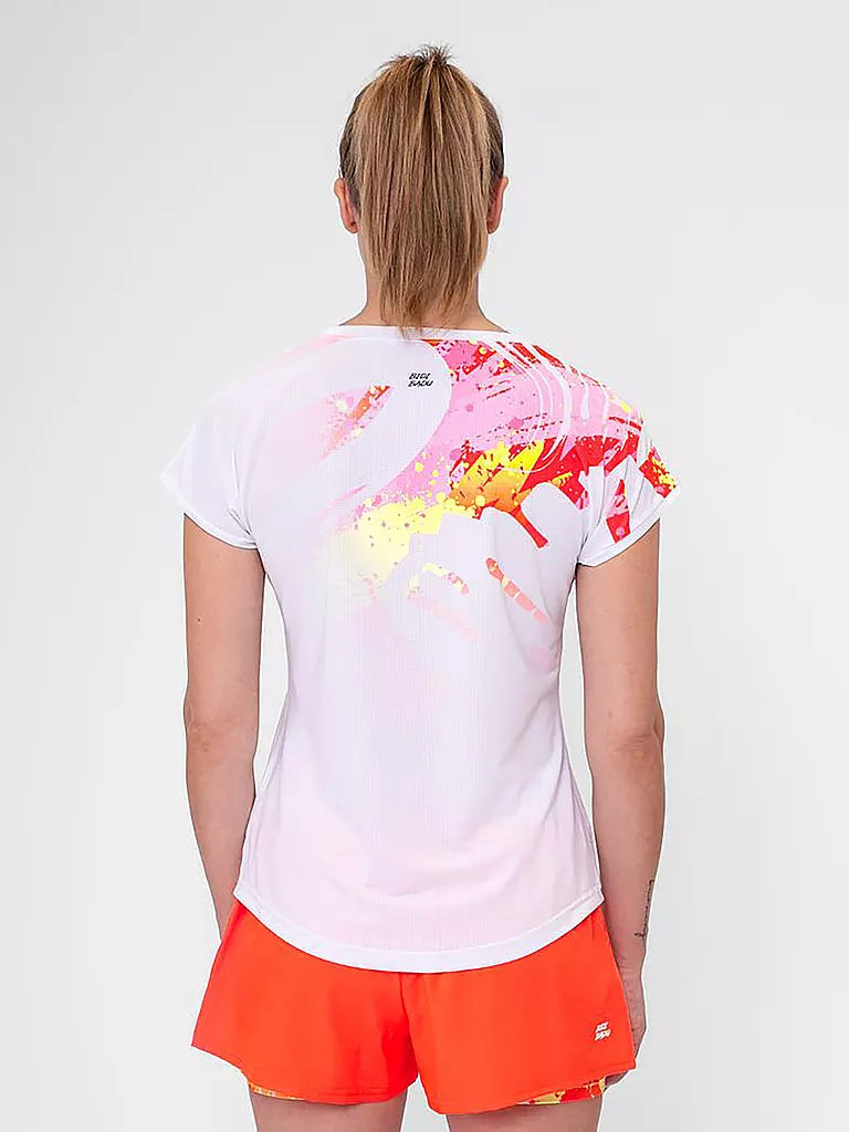 BIDI BADU | Damen Tennisshirt Wild Arts Capsleeve | Bianco