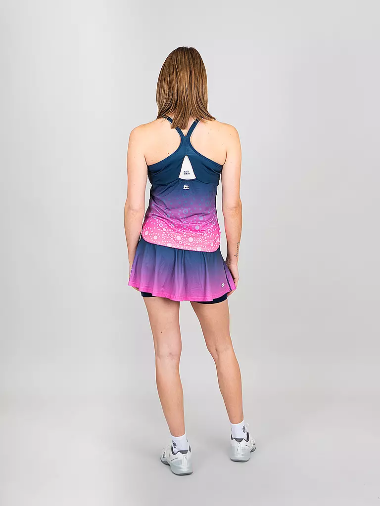 BIDI BADU | Damen Tennisskort Colortwist Printed Wavy | Blu scuro