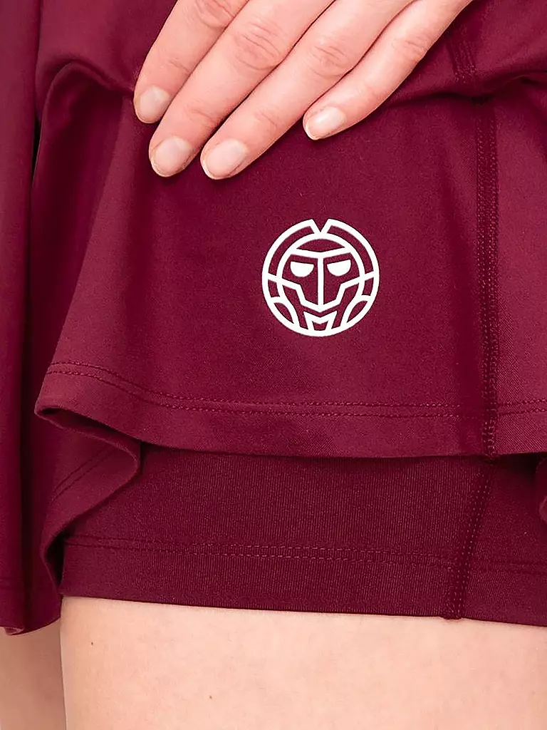 BIDI BADU | Damen Tennisskort Protected Leafs Wavy | Rosso scuro