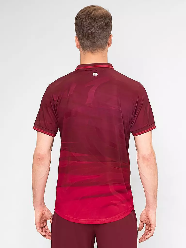 BIDI BADU | Herren Tennispolo Protected Leafs | Rosso scuro