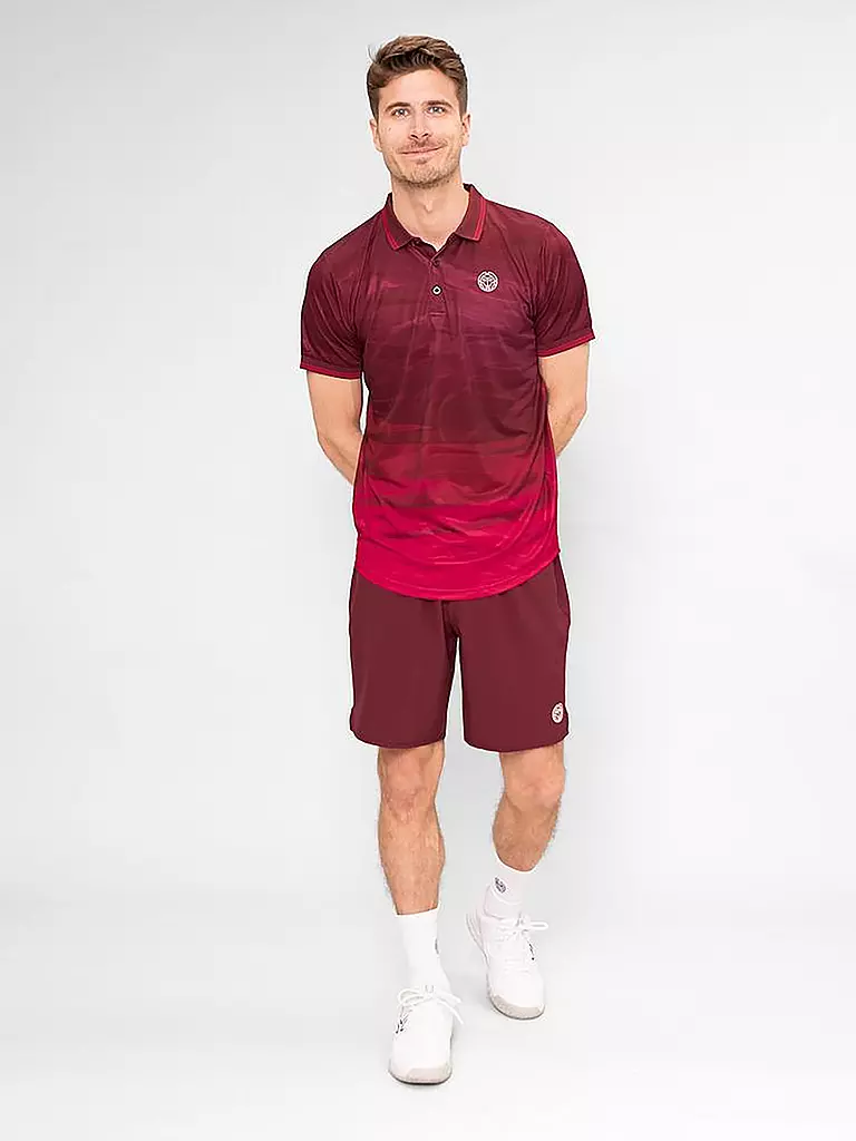 BIDI BADU | Herren Tennispolo Protected Leafs | Rosso scuro