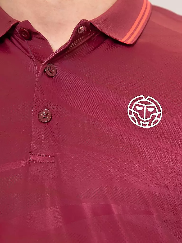 BIDI BADU | Herren Tennispolo Protected Leafs | Rosso scuro