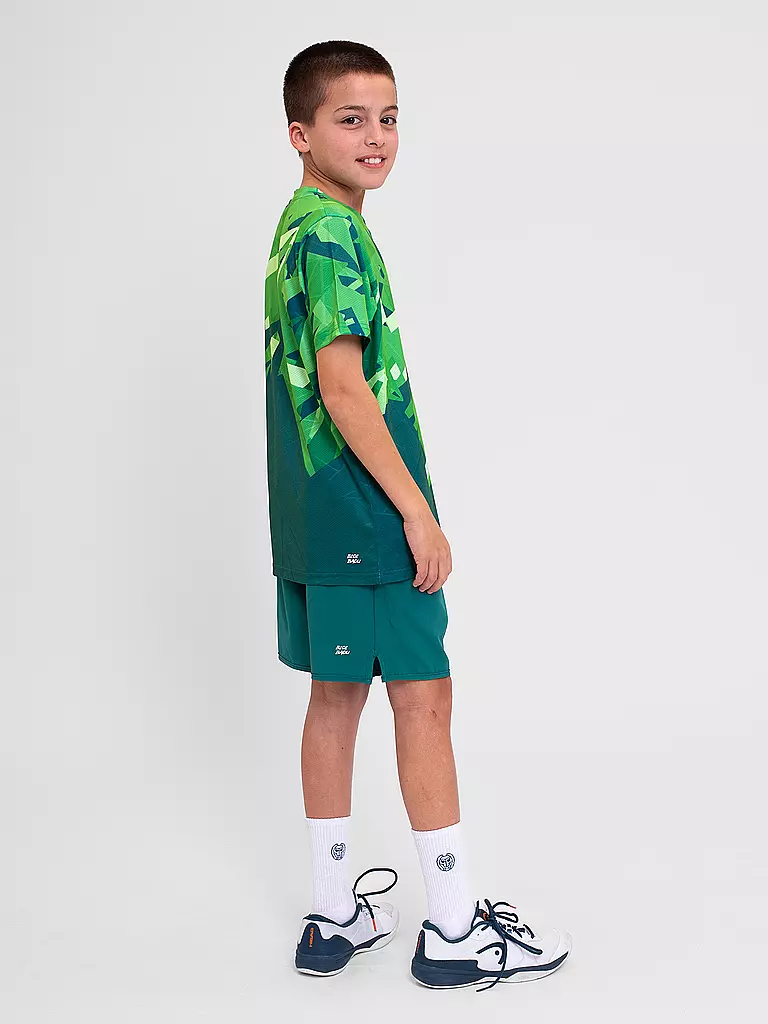 BIDI BADU | Jungen Tennisshirt Spike | Verde scuro