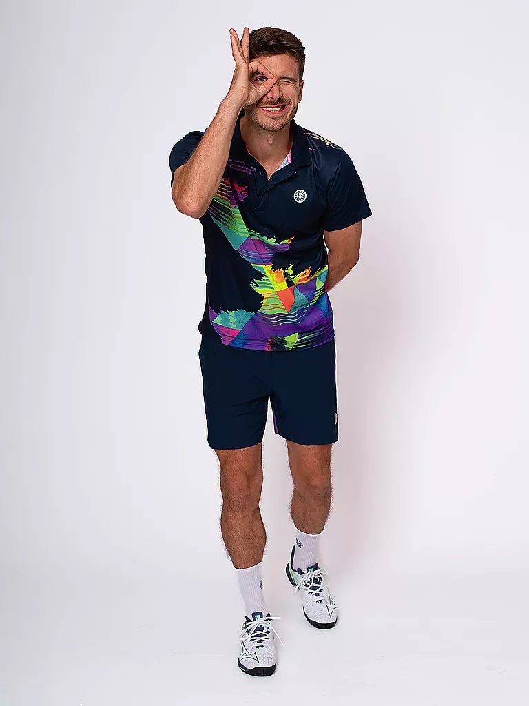 BIDI BADU | Polo da tennis da uomo Kaleido | Blu scuro