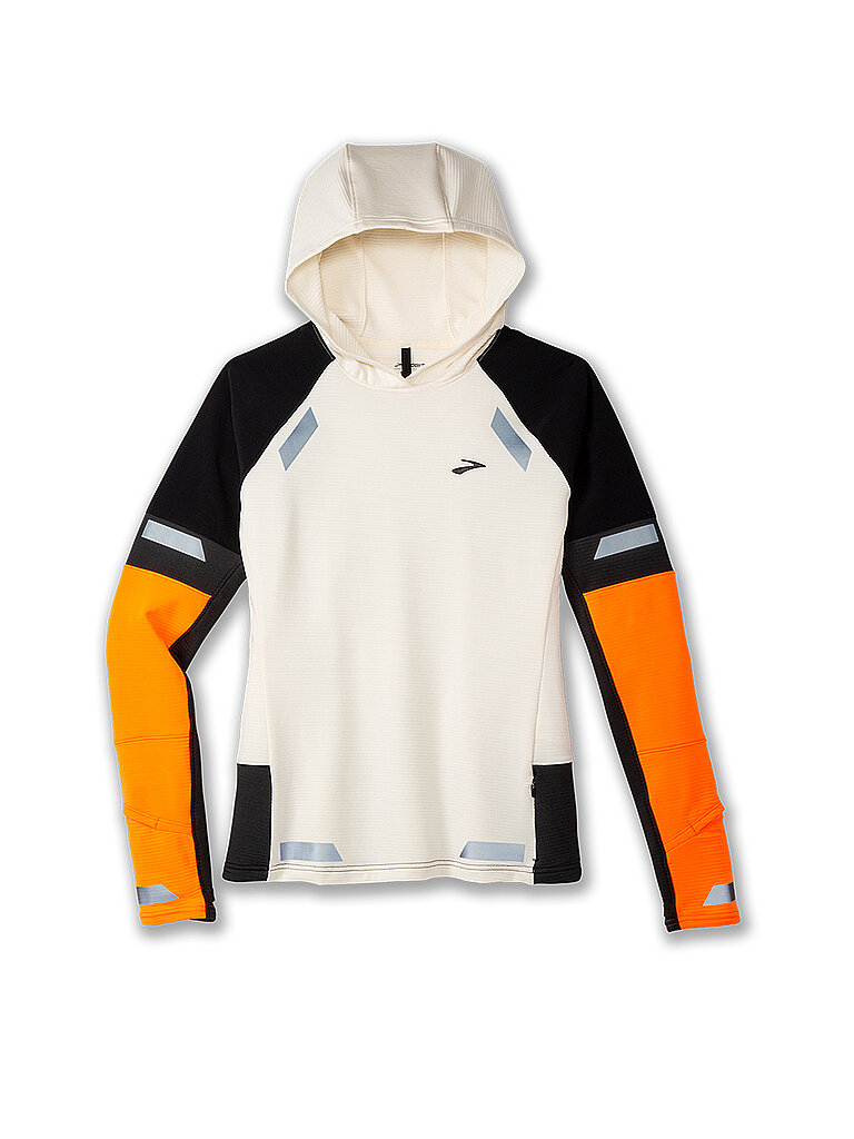 Felpa con cappuccio da running da donna Run Visible Thermal 2.0 bianco M