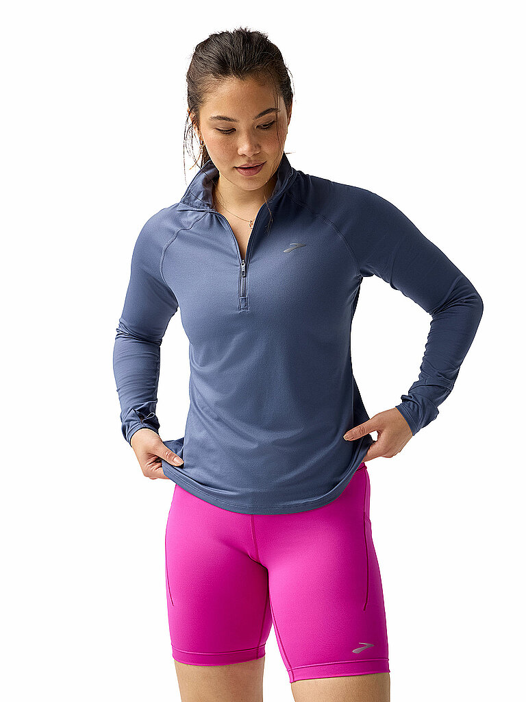 Zipshirt da running da donna Dash 3.0 blu L