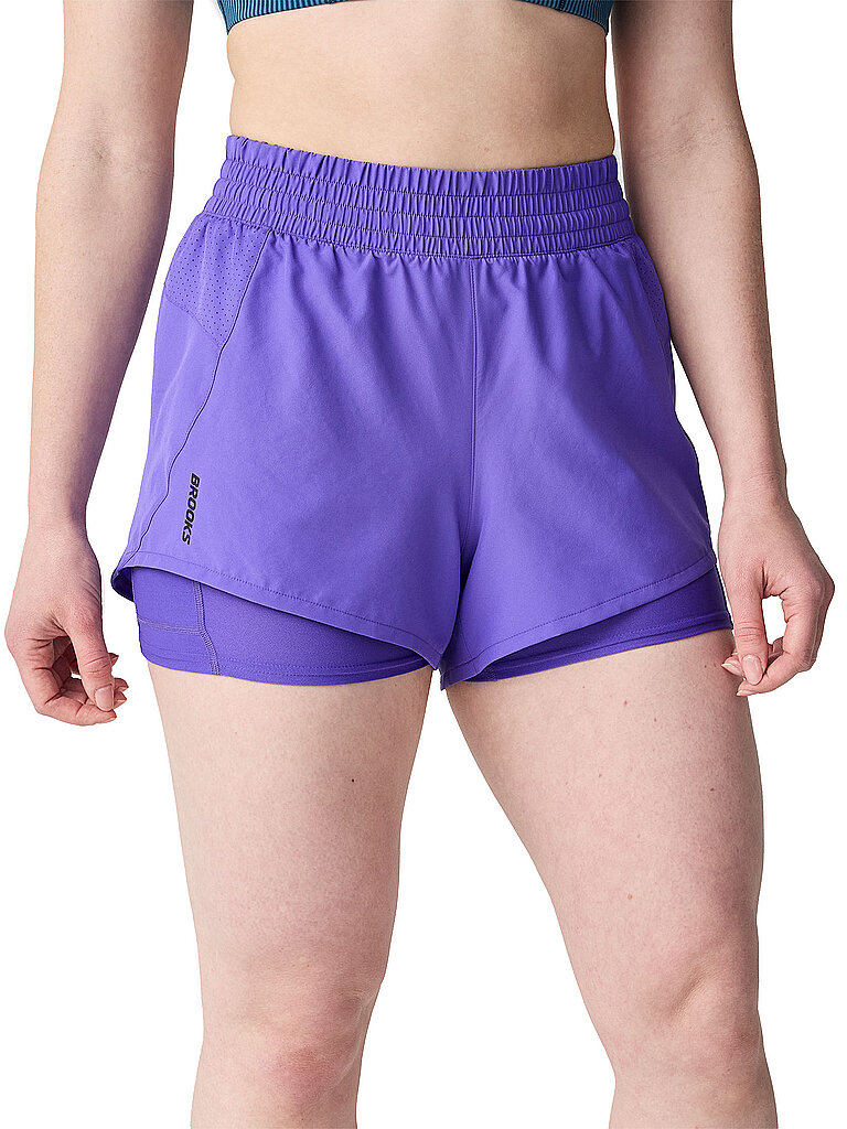 Pantaloncini da running da donna Dash 2in1 lilla XS