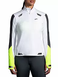 BROOKS | Damen Laufshirt Run Visible 1/2 Zip | Bianco