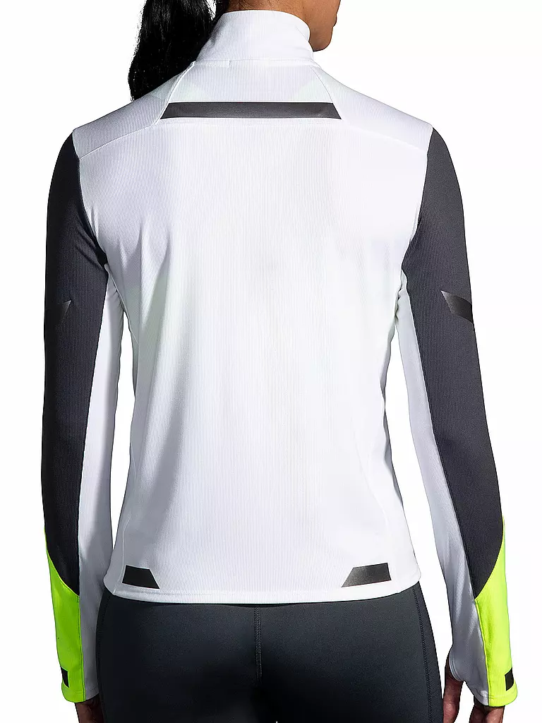 BROOKS | Damen Laufshirt Run Visible 1/2 Zip | Bianco