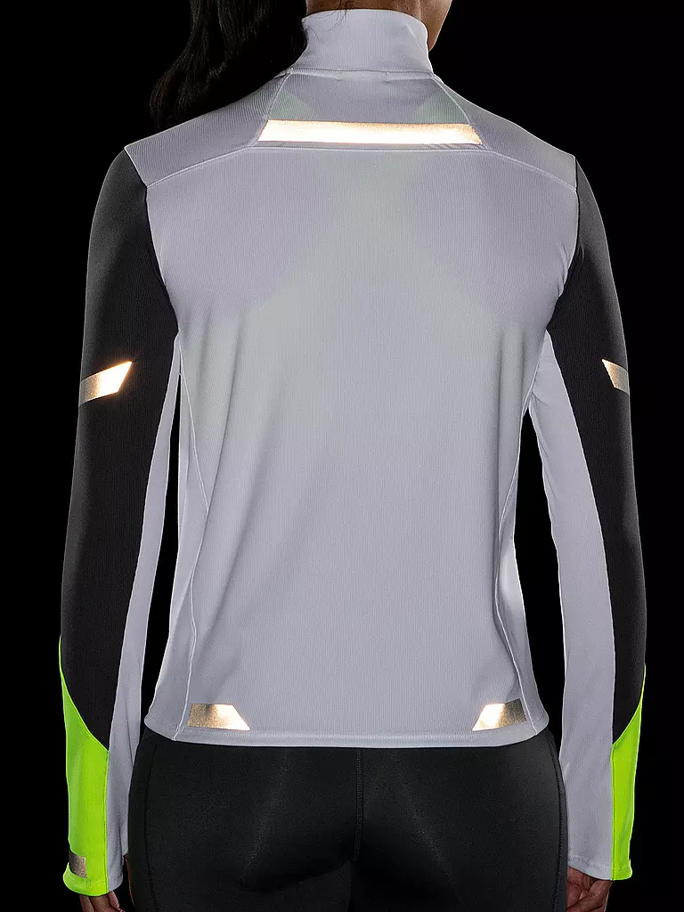 BROOKS | Damen Laufshirt Run Visible 1/2 Zip | Bianco