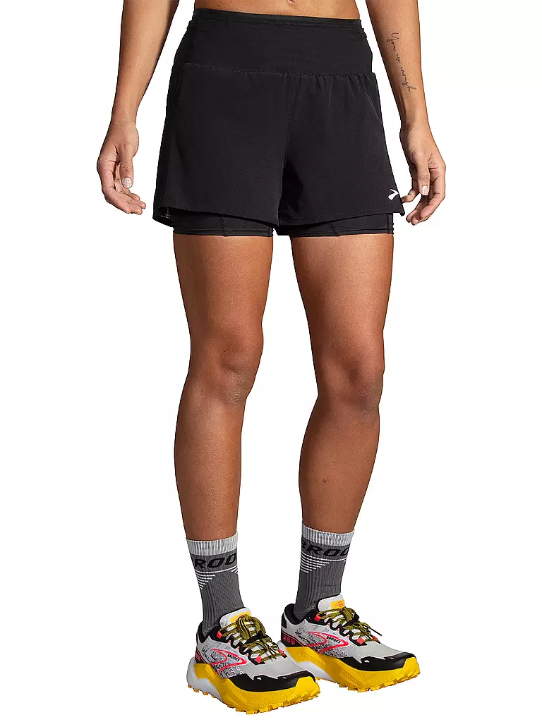 BROOKS | Damen Laufshort Hight Point 2in1 2.0 | Nero