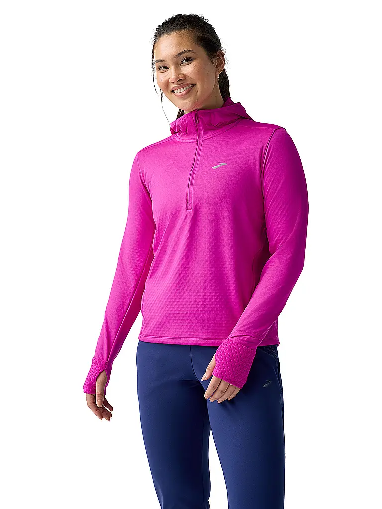 BROOKS | Felpa da running con cappuccio termica da donna Notch 3.0 | Fucsia