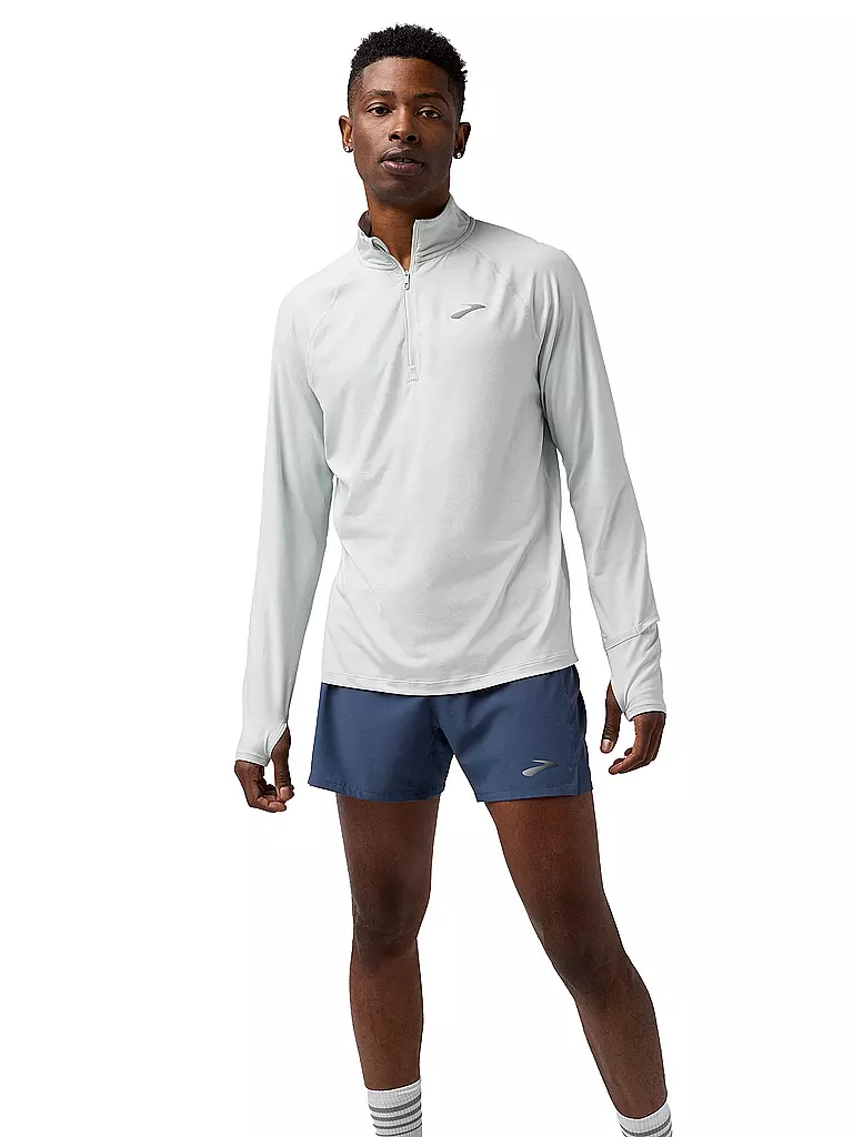 BROOKS | Zipshirt da running da uomo Dash 3.0 | Grigio chiaro