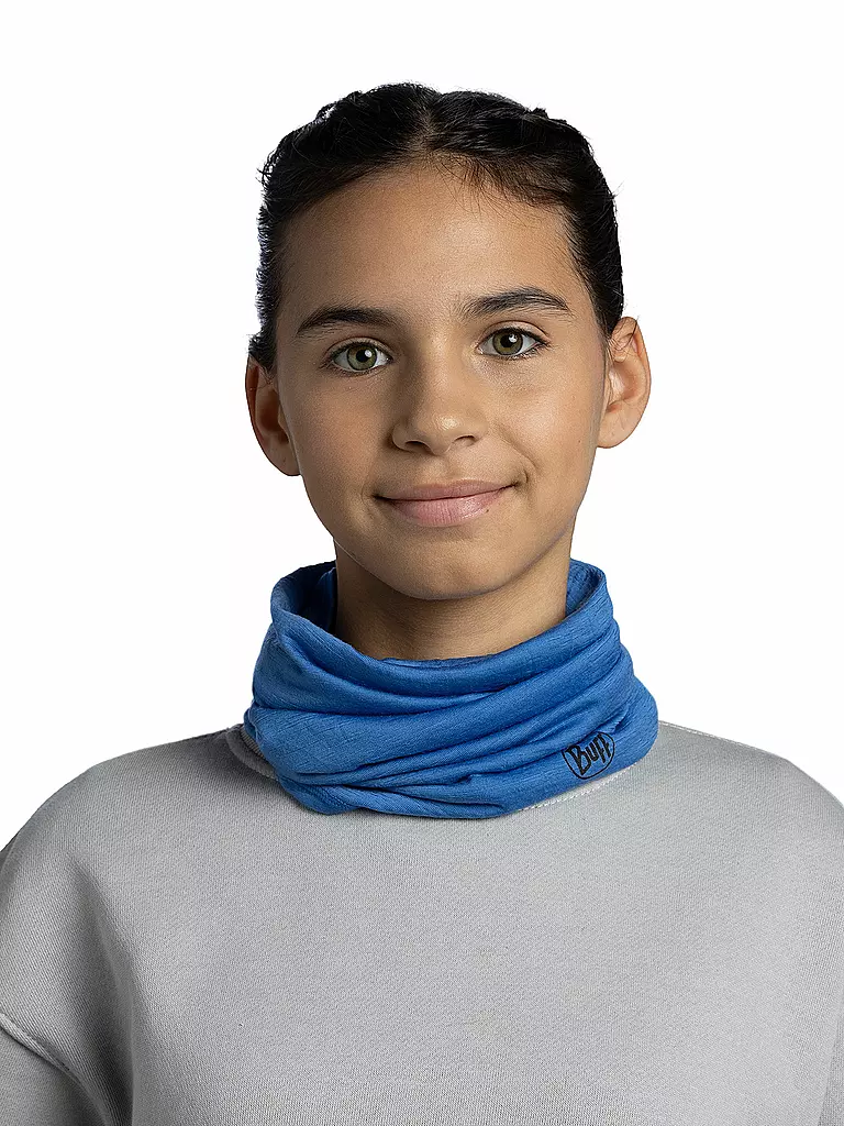 BUFF | Scaldacollo multifunzione per bambini in lana merino leggera | Blu