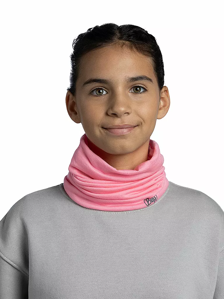 BUFF | Scaldacollo multifunzione per bambini in lana merino leggera | Rosa