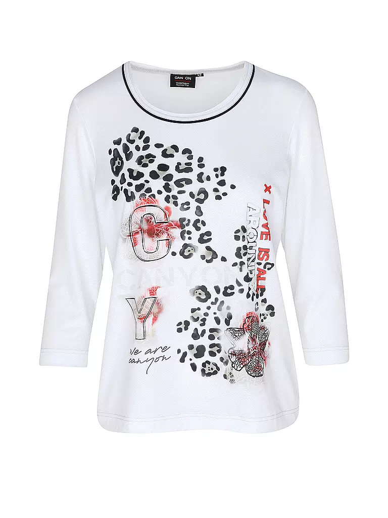 CANYON | Damen T-Shirt Leo Print | Bianco