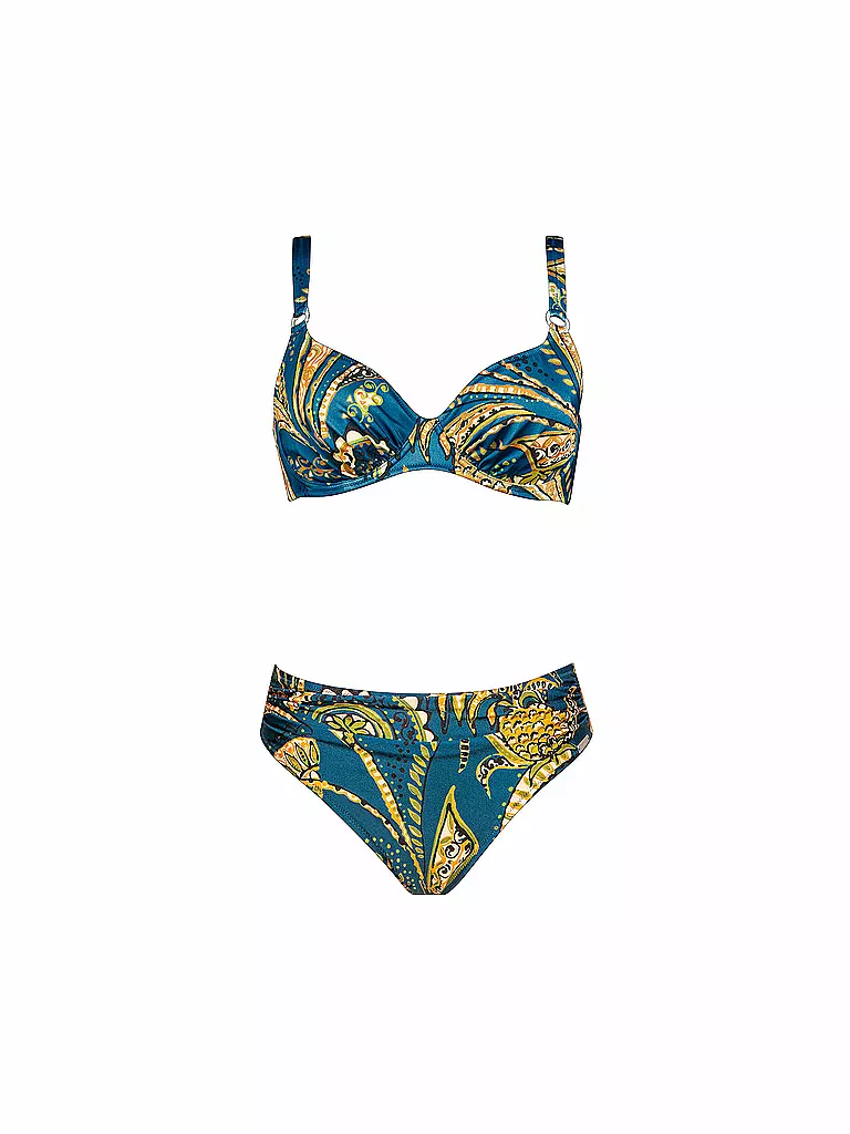 CHARMLINE | Damen Bikini Satin Fruits | Petrolio