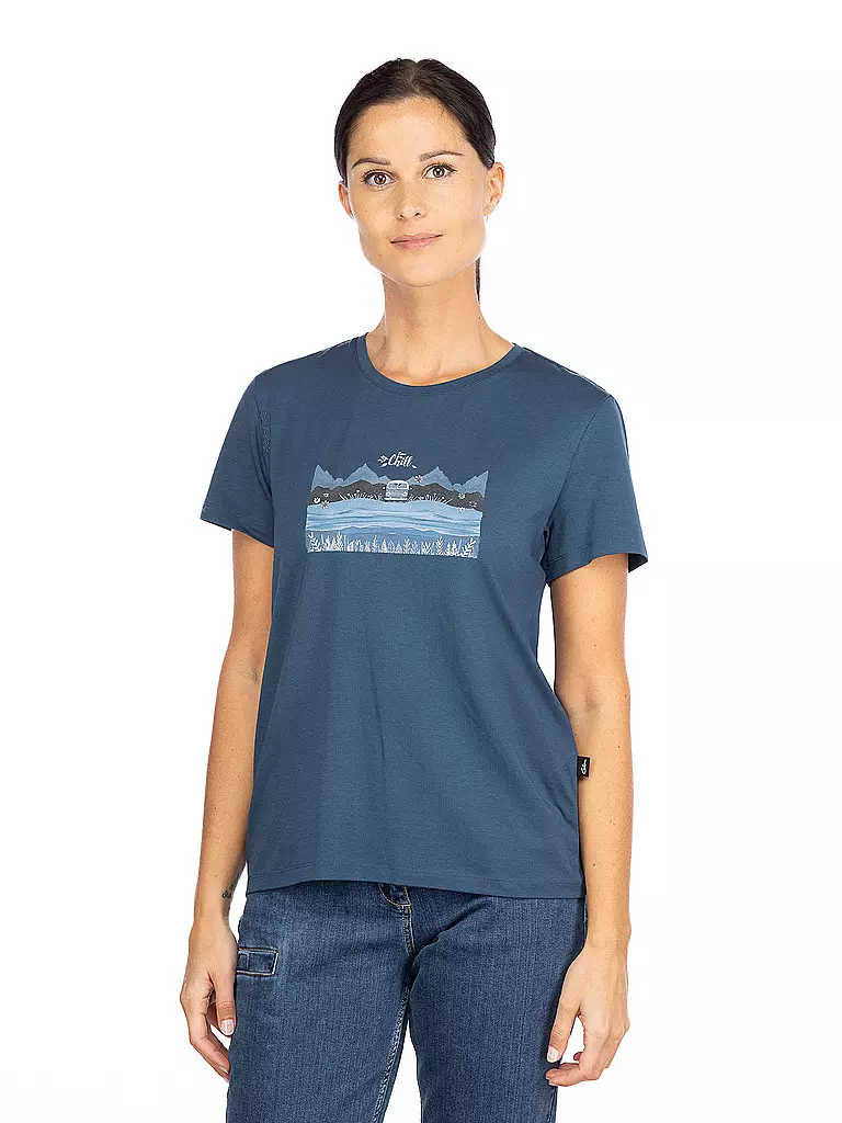 CHILLAZ | Maglietta da arrampicata da donna Iseo Time to Chill | Blu scuro