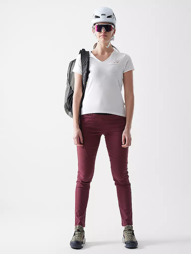 CHILLAZ | Pantaloni da arrampicata da donna Fuji 2.0 | Rosso scuro