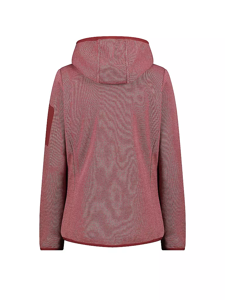 CMP | Damen Fleecejacke Jacquard Knitted Hoodie | Rosso scuro