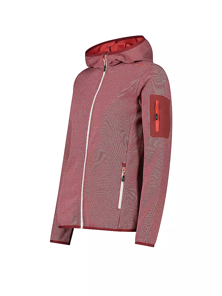 CMP | Damen Fleecejacke Jacquard Knitted Hoodie | Rosso scuro