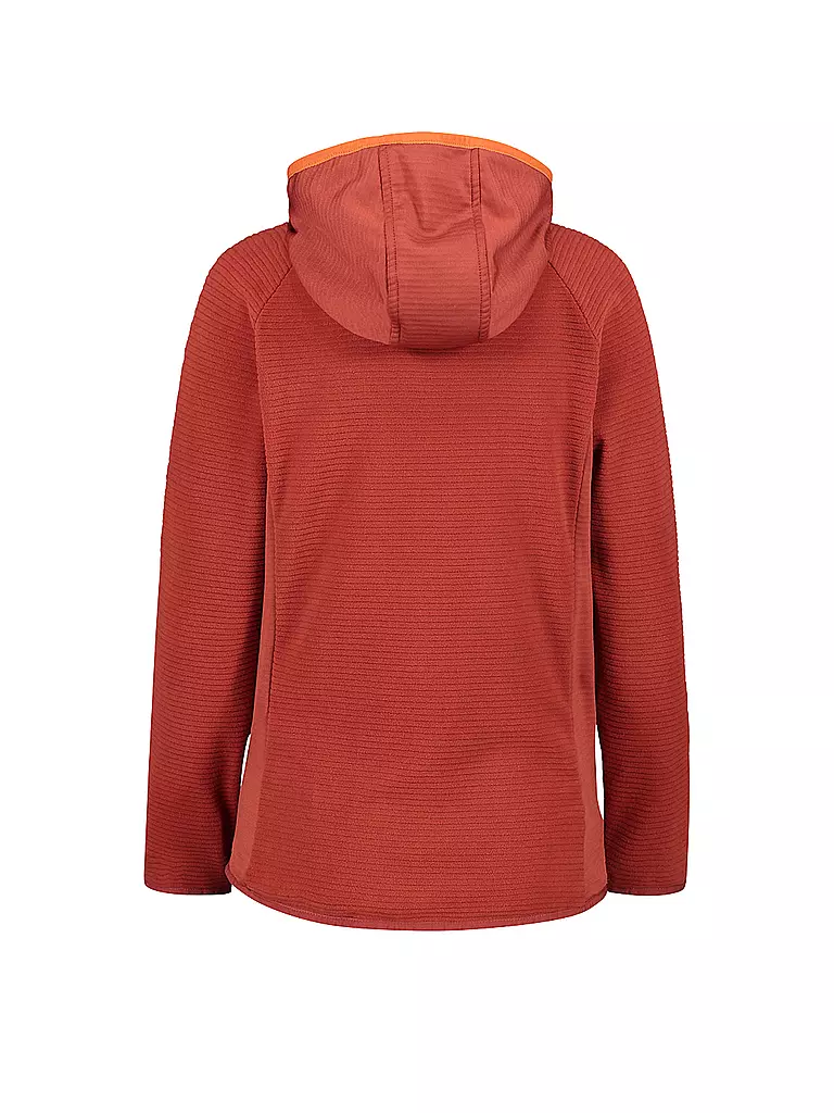 CMP | Damen Fleecejacke Stretch Hoodie | Rosso scuro