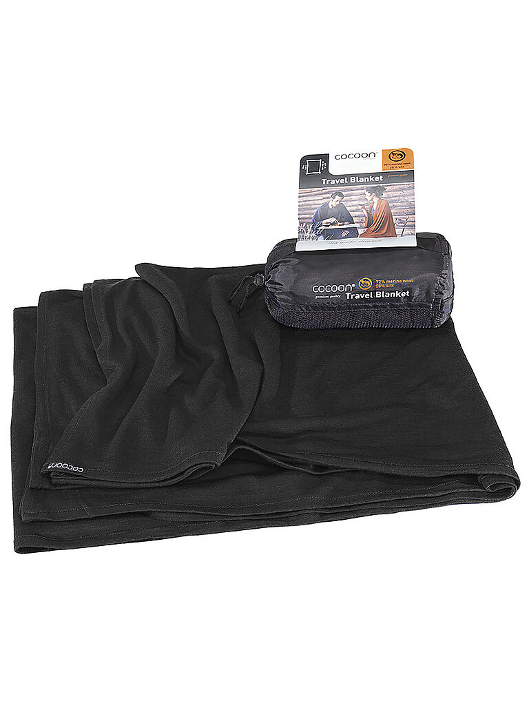 Coperta da viaggio Travel Blanket Merino Wool/Silk 180*140CM nero