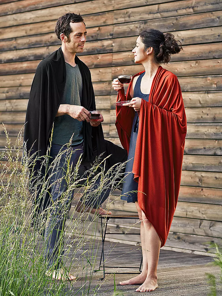 COCOON | Coperta da viaggio Travel Blanket Merino Wool/Silk 180*140CM | Nero