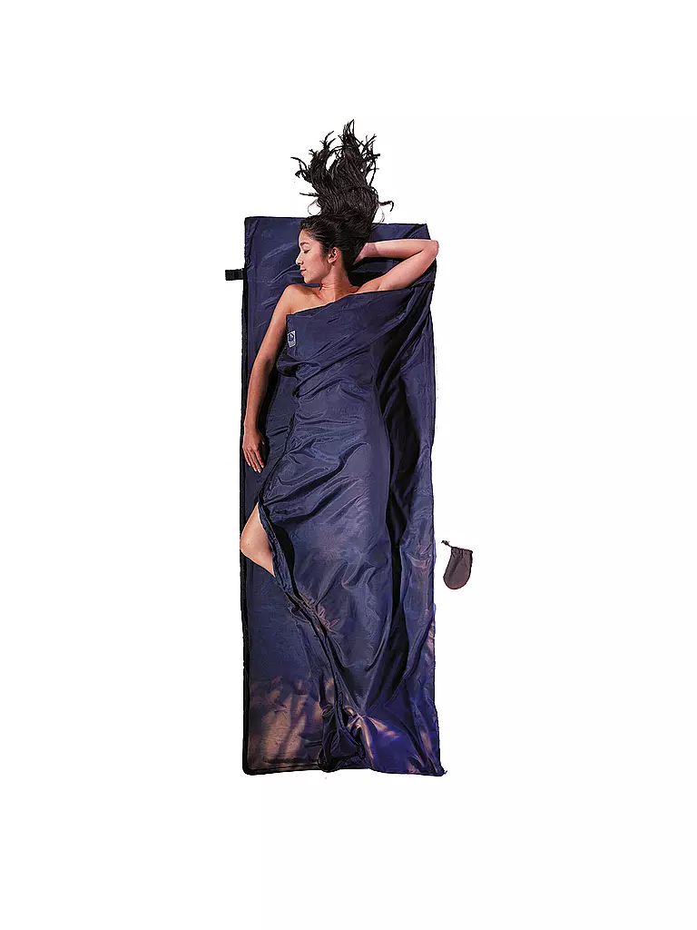 COCOON | Sacco a pelo da viaggio Travelsheet seta/cotone 14,5x7,5cm 220g | Blu