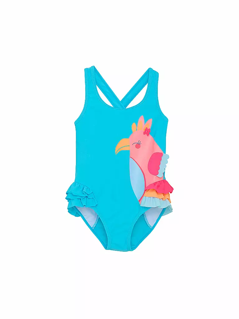 COLOR KIDS | Costume da bagno da bambina con applicazione | Turchese