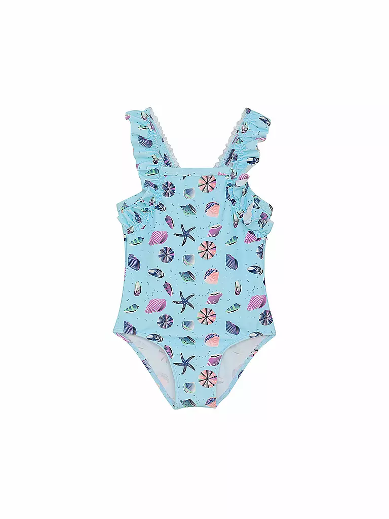 COLOR KIDS | Costume da bagno da bambina con volant | Blu chiaro