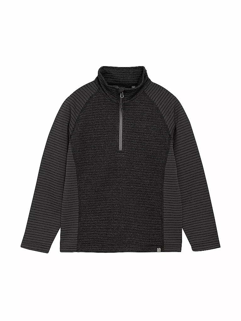 COLOR KIDS | Zipshirt termico da bambino in pile a righe | Nero