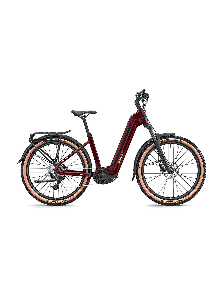 E-Bike Cairon C 1.0 800 Wave (Telaio Basso) rosso scuro M