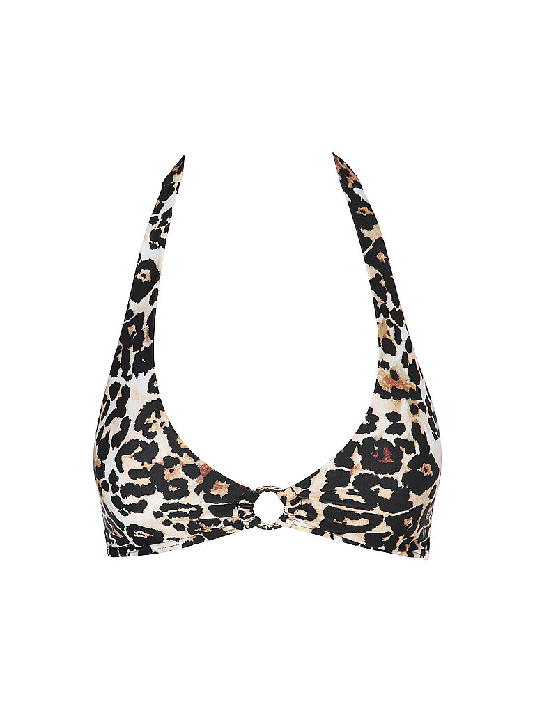 Bikinioberteil da donna con anello e allacciatura al collo nero 38