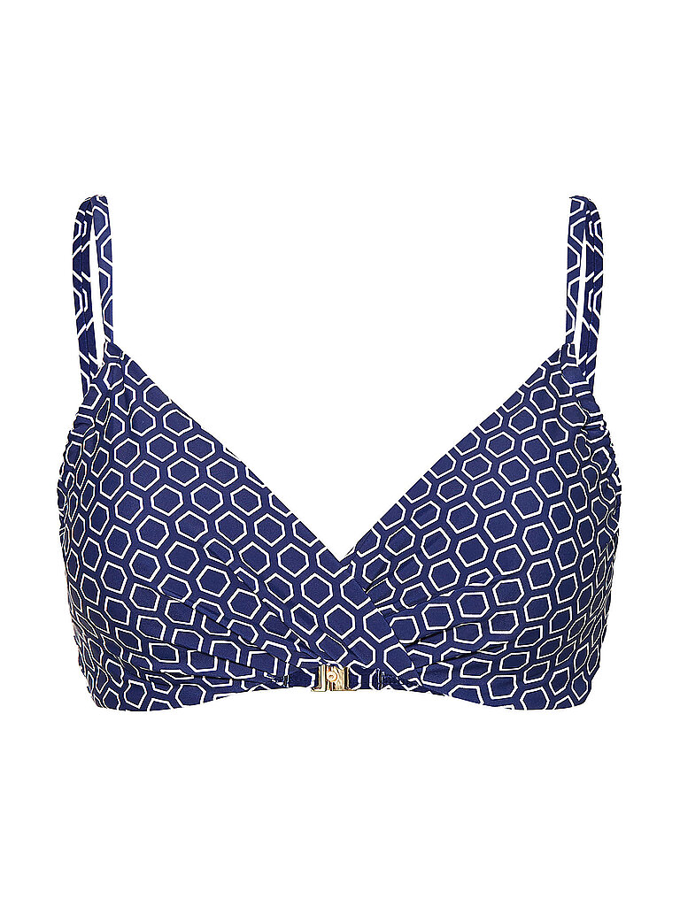 Top bikini da donna con torsione blu 40