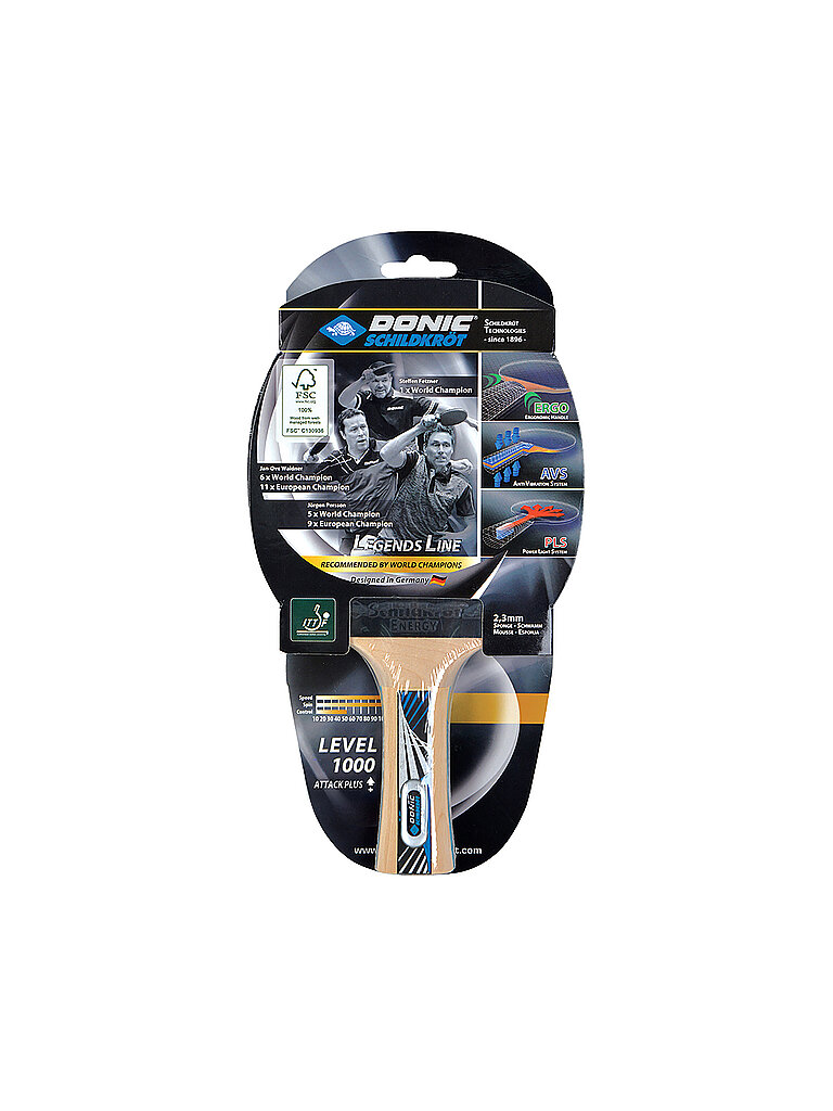 Racchetta da ping pong Legends 1000 FSC nero
