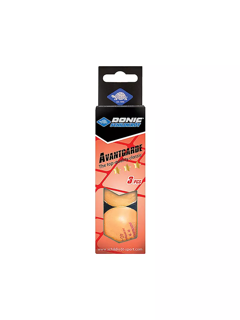 DONIC SCHILDKRÖT | Pallina da ping pong a 3 stelle Avantgarde Poly 40+, 3 pz. ARANCIONE | Arancione