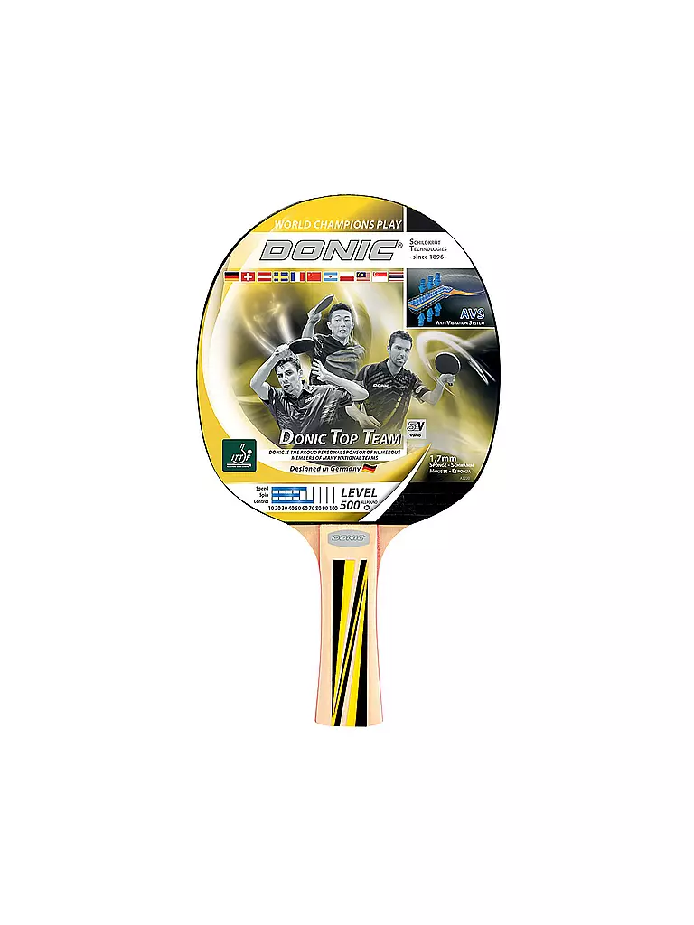 DONIC SCHILDKRÖT | Racchetta da ping pong Top Team 500 | Giallo