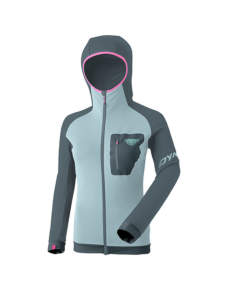 Giacca in pile da donna Radical Polartec® con cappuccio azzurro 40