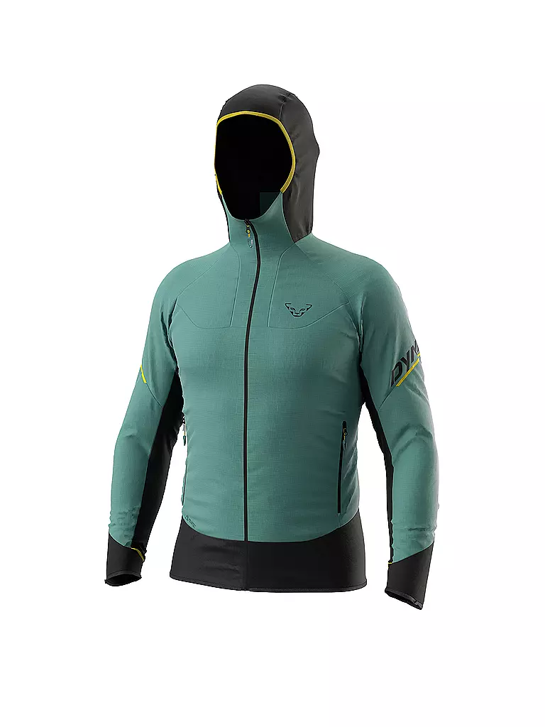 DYNAFIT | Giacca softshell da uomo Mezzalama Polartec® Alpha® con cappuccio | Blu chiaro