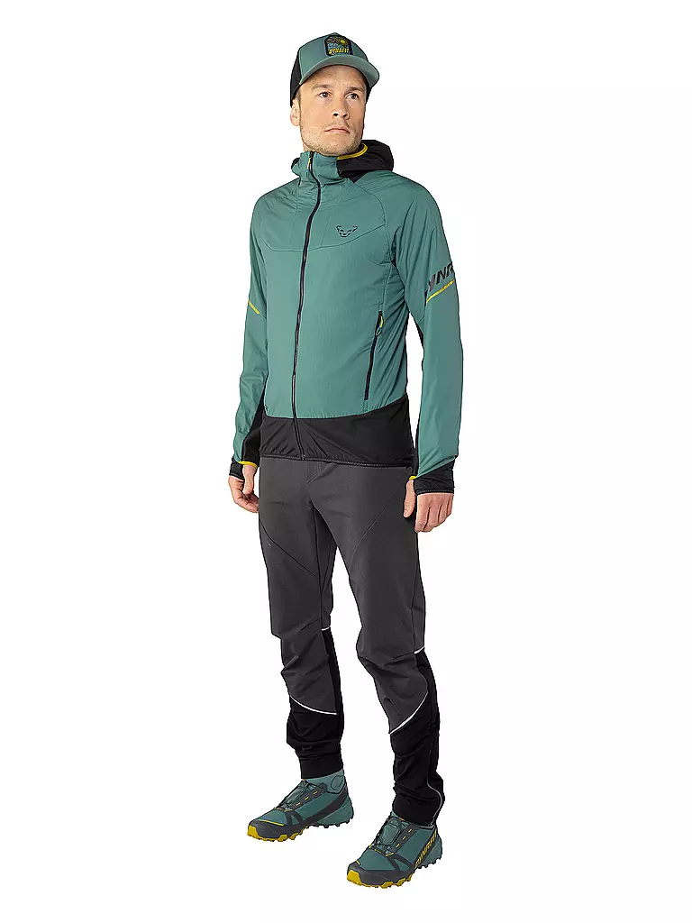 DYNAFIT | Giacca softshell da uomo Mezzalama Polartec® Alpha® con cappuccio | Blu chiaro