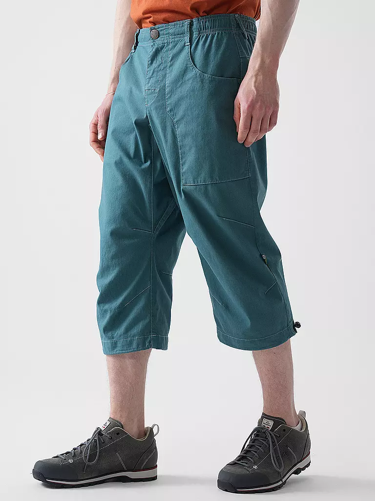 E9 | Herren Klettershort Fuoco Flax 3/4 | Petrolio