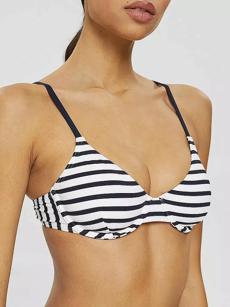 ESPRIT | Damen Bikinioberteil Bügel-Top mit Streifen | Blu