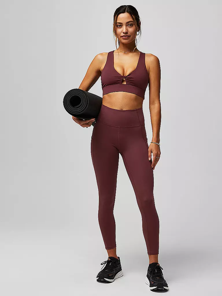 FABLETICS | Damen Sport-BH Oasis Twist Medium Support | Rosso scuro