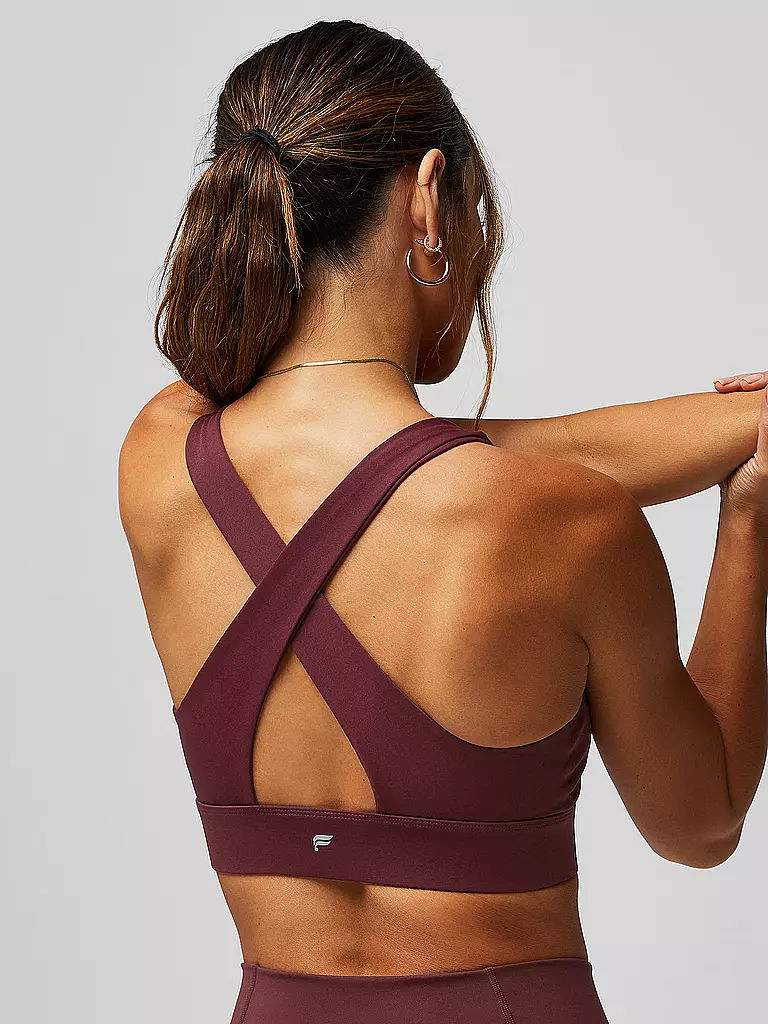 FABLETICS | Damen Sport-BH Oasis Twist Medium Support | Rosso scuro