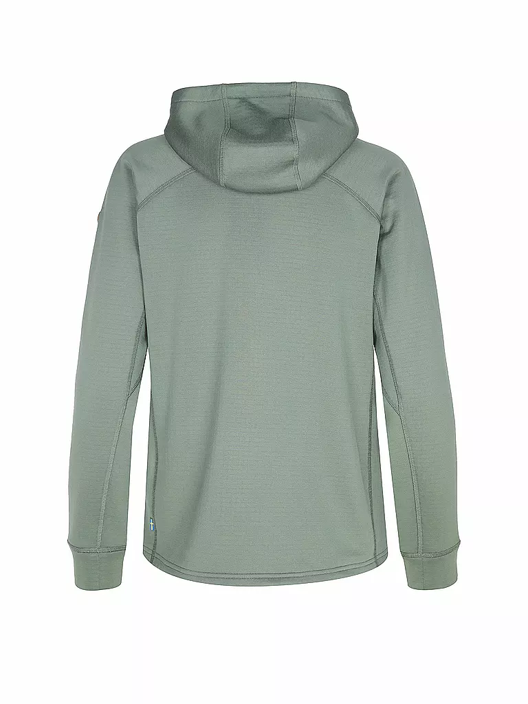 FJÄLLRÄVEN | Damen Fleecejacke Abisko Grid Fleece Hoodie | Verde chiaro