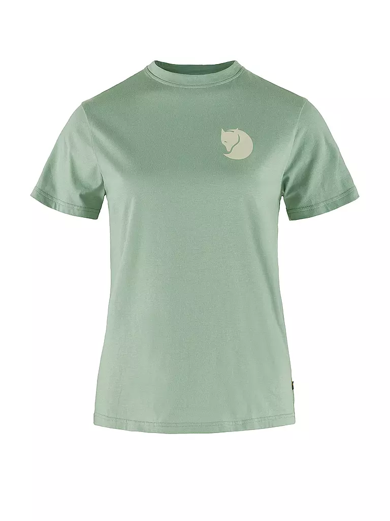 FJÄLLRÄVEN | Damen Funktionsshirt Fox Boxy Logo | Verde chiaro