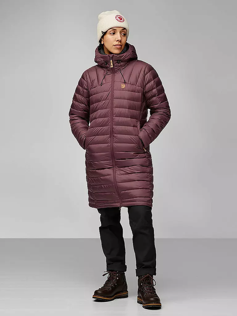 FJÄLLRÄVEN | Giacca invernale da donna Snow Flake Down Hoodie | Rosso scuro