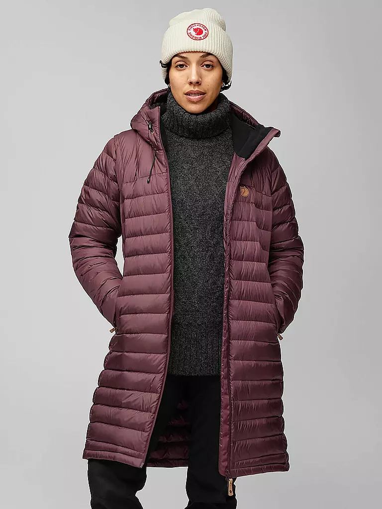 FJÄLLRÄVEN | Giacca invernale da donna Snow Flake Down Hoodie | Rosso scuro